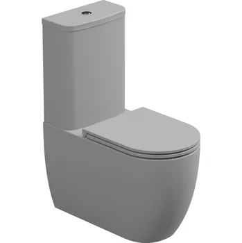 Klozet WC kombi Like, rimless, perla matné, včetně sedátka, LKSETMBL033