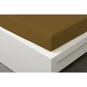Prostěradlo DeLuxe prostěradlo, oříšková 90x200 cm