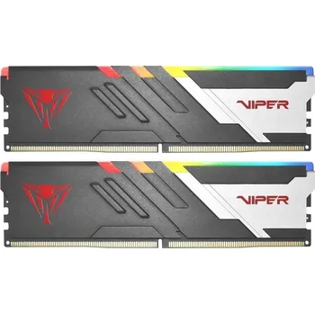 Operační paměť Patriot Viper Venom RGB 48GB DDR5 6400MT/s Operační paměť, DDR5, 48GB (2× 24GB kit), 6400MT/s, CL40, RGB LED podsvícení, s chladičem, černo-šedá PVVR548G640C32K