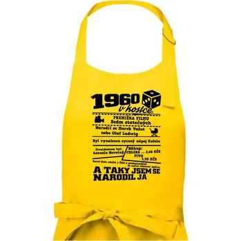 Kuchyňská zástěra 1960 v kostce - Pánská zástěra na vaření - Univerzální velikost ( Žlutá )