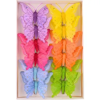 Klip motýl 8cm Dots mix pestrých barev