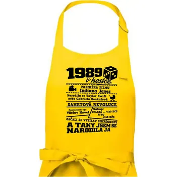 Kuchyňská zástěra 1989 v kostce - Dámská zástěra na vaření - Univerzální velikost ( Žlutá )
