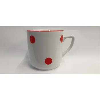 ČESKÝ PORCELÁN Hrnek PĚTKA 0,4 l, červený puntík