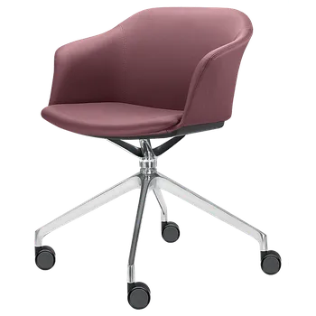 Jednací židle Otočná židle Wave 033,F75-N6 (4-ramenný ALU kříž leštěný, kolečka, celočalouněný korpus)