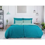 B.E.S. - Petrovice, s.r.o. Povlečení BAVLNA Double face hotelový uzávěr - Tyrkys/Olivová Rozměr: 140 x 220 + 70 x 90