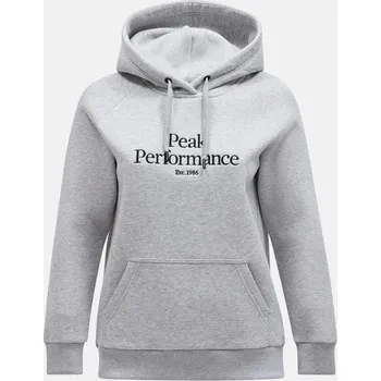 Dámská mikina MIKINA PEAK PERFORMANCE W ORIGINAL HOOD MED GREY MELANGE/BLACK/