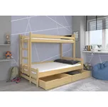 ADRK Patrová postel BENITO, CH-Ben-PineN-80+M-E2059, 200x80 cm s matrací, borovice