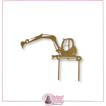 Mini bagr - dortový zápich - Duhová růžová