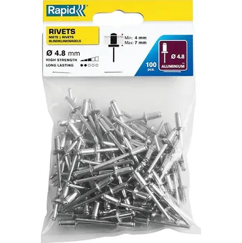 Nýt Nýty hliníkové Rapid 4,8x10 mm, 100 ks