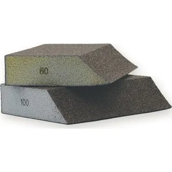 Brusný papír Poduška, houba, kostka brusná šikmá zr. 60, rozměr 98 x 69 x 26 mm tuhé provedení 4-brusné strany