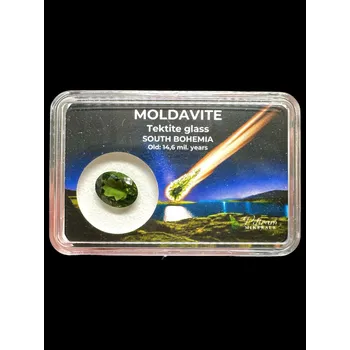 Drahý kámen Broušený vltavín v krabičce 2,3ct