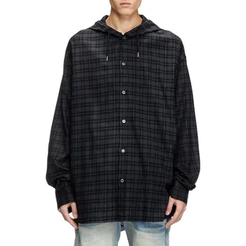 Pánská košile KOŠILE DIESEL S-DEWNY-HOOD-B SHIRT GREY