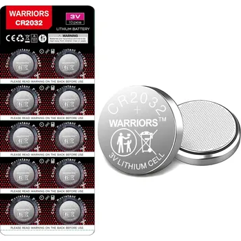 Článková baterie Warriors CR2032 Lithiové Baterie – 10 kusů, 3V