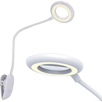 Stojací lampa Esperanza Malá LED lampa s klipem a nastavitelným ramenem, bílá, vnitřní 41189 E-309159