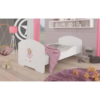 Postel ADRK Postel PEPE GIRL WITH WINGS, CH-Pep-Gir-Wing-140-n-E605, 140x70 cm s matrací, bílá/grafika