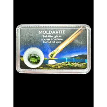 Drahý kámen Broušený vltavín v krabičce 2,5ct