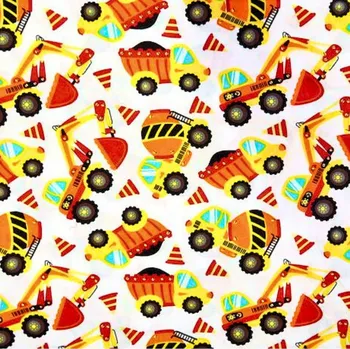 Rumitex Bavlněná látka, cena za 1 metr, šíře 160 cm, ORANŽOVÝ BAGR