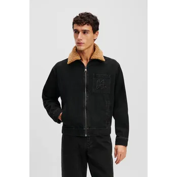 Pánská casual bunda BUNDA KARL LAGERFELD FAUX SHEARLING KL DENIM JACKET WASHED GREY DENIM