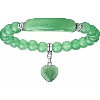 Náramek Avanturín zelený náramek se srdíčkem obvod cca 18 až 22 cm