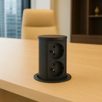 Elektrická zásuvka Bachmann Výsuvná elektrická zásuvka Elevator 2x230V / Černá matná