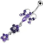 Šperky4U Stříbrný piercing do pupíku - motýlek - BP01192-A