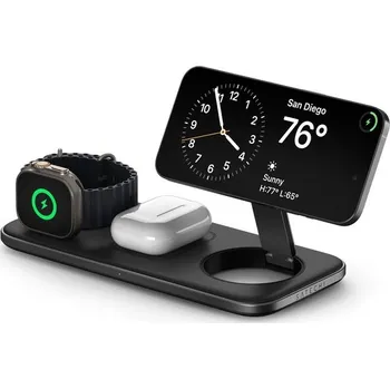 Satechi Qi2 Trio Wireless Charging Pad - with Type A,C,G plugs - Space gray Černá