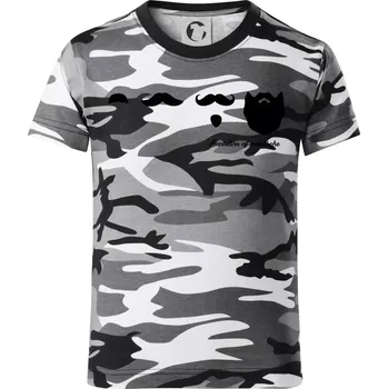 Chlapecké tričko Evolution mustache - Dětské maskáčové triko - 134 cm/8 let ( Šedý maskáč )