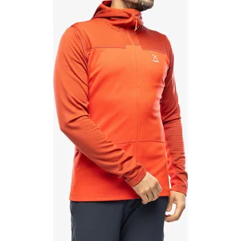 Pánská mikina Fleece mikina Haglofs ROC Flash Mid Hood - corrosion/zenith red