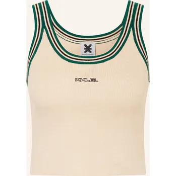 Karo Kauer Dámský Pletený Cropped Top, krémová / zelená, 34