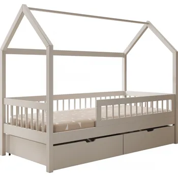 Postel ADRK Postel GALICJA, CH-GAL-W-180-M, 180x80 cm se zábradlím a matrací, bílá