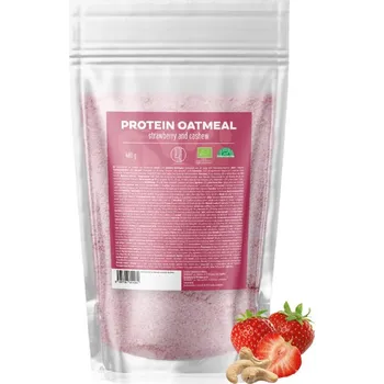 Protein BrainMax Pure Proteinová ovesná kaše, jahodová s kešu, BIO, 480 g