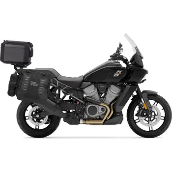 Zavazadlo na motocykl SHAD Kompletní sada sedlových brašen TERRA TR40 adventure a hliníkového kufru SHAD TERRA BLACK 55L, včetně montážní sady SHAD Harley Davidson Pan America 1250
