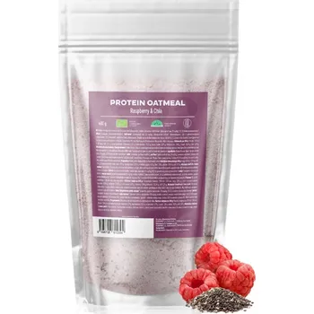 Protein BrainMax Pure Proteinová ovesná kaše, malinová s chia, BIO, 480 g