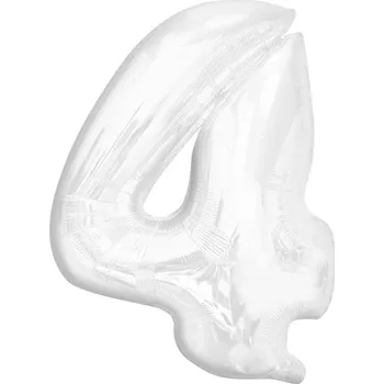 Fóliový balónek bílý číslo 4 - 92 cm