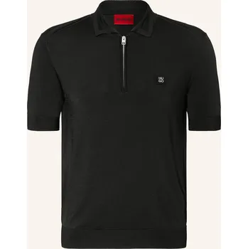 Hugo Pánská Úpletová Polokošile Sayfong, 001 black, M