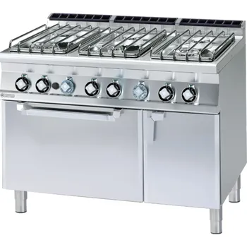 Sporák Plynový sporák s plynovou troubou GN 2/1 CF6-712GPV RM GASTRO - 6 zón