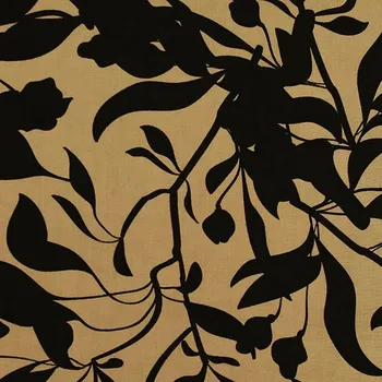 Šatovka N6317 béžová, černý květinový vzor, š.140