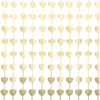 Dekorační závěs zlatá matná srdce 100 x 200 cm