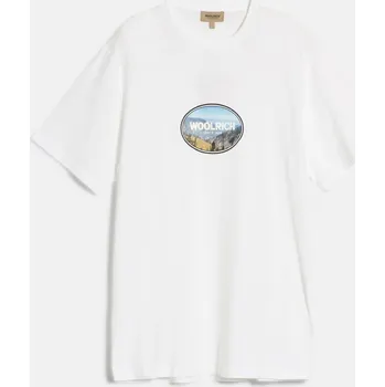 Pánské tričko TRIČKO WOOLRICH LANDSCAPE T-SHIRT BRIGHT WHITE