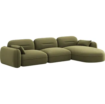 Pohovka Cosmopolitan Design Zelená sametová rohová pohovka Sydney 320 cm, pravá