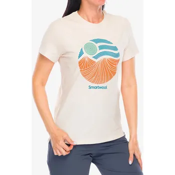 Dámské tričko s potiskem Smartwool Horizon View Graphic Short Sleeve - almond