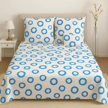 Povlečení Francouzské bavlněné povlečení - Modré kruhy