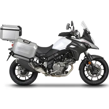 Zavazadlo na motocykl SHAD Kompletní sada hliníkových kufrů TERRA, 48 litrový vrchní kufr, 36/36 litrový boční kufry, včetně montážní sady a desek SHAD SUZUKI DL 1000 V-Strom/ DL 1050 V-Strom