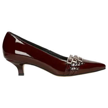 Dámské lodičky Bordové Lakované Lodičky S Ozdobnými Pásky Wojas 3517135 39