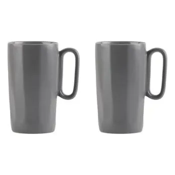 Vialli Design Sada 2 keramických hrnků, 330 ml, šedé, FUORI 30077