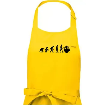 Kuchyňská zástěra Evoluce bubeník - Dámská zástěra na vaření - Univerzální velikost ( Žlutá )