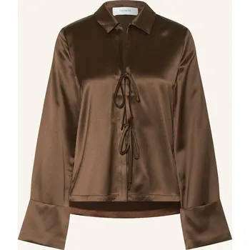 Dámská halenka Ladneri Dámská Saténová Halenka, tmavě hnědá, 34
