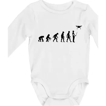 Kojenecké oblečení Dron evoluce - Body kojenecké s dlouhým rukávem - Dlouhý r. do 3 měs ( Bílá )