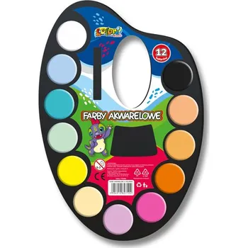 Set školních potřeb Farby na palecie 12 kolorów DIno
