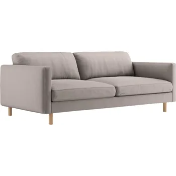 Pohovka Micadoni Šedobéžová sametová čtyřmístná pohovka Eden 209 cm